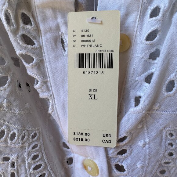 NWT Anthropologie Tallulah White Eyelet Button Front Dress in Women's X-Large - Picture 7 of 15